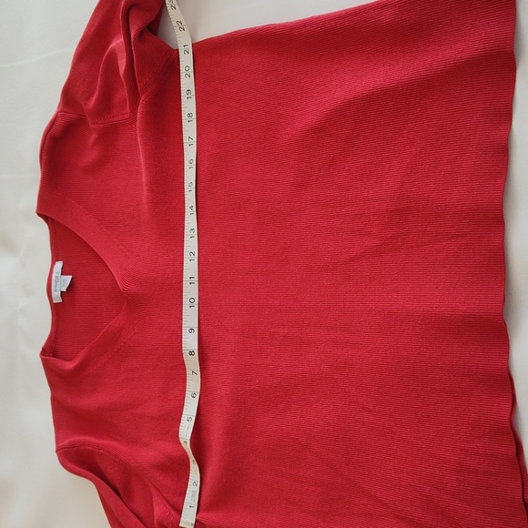 Dressbarn Sweater Size 18/20 Red Knit V-Neck Valentine's Christmas Festive - Picture 4 of 12